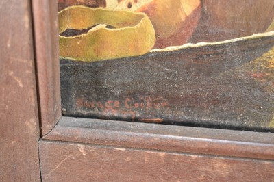 Lot 1029 - Walter Savage Cooper (1861-1943) oil on board, still life before a window