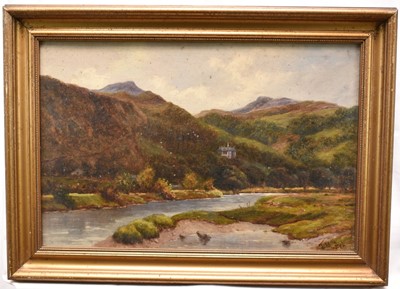 Lot 43 - Thomas Morris Ash (1851-1935) oil on canvas - Arthog, Barmouth N.W., signed, further signed and titled verso, 31cm x 46cm, in glazed gilt frame