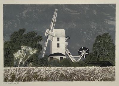 Lot 23 - David Gentleman (b.1930) lithograph - Saxted Windmill, printed signature and date '66, in glazed frame