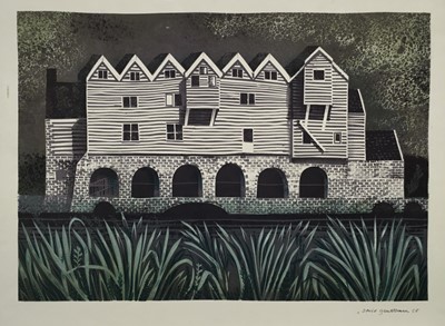 Lot 22 - David Gentleman (b.1930) lithograph - Horstead Mill, printed signature and date '66, in glazed frame