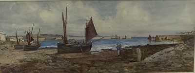 Lot 151 - Joseph Hughes Clayton (1870-1930) Cornish watercolour 'Low tide, Newley'