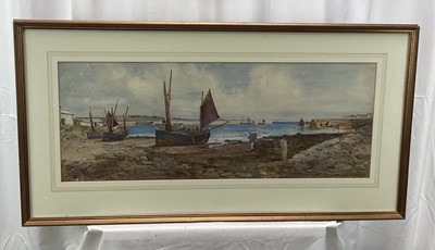 Lot 151 - Joseph Hughes Clayton (1870-1930) Cornish watercolour 'Low tide, Newley'