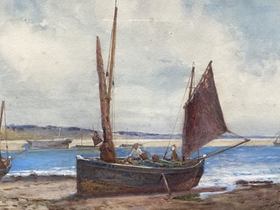 Lot 151 - Joseph Hughes Clayton (1870-1930) Cornish watercolour 'Low tide, Newley'