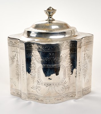 Lot 205 - George III silver tea caddy by Peter & Ann Bateman, London 1791