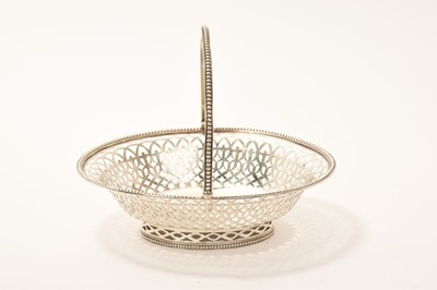 Lot 207 - George III silver sweet meat/bon bon basket by Hester Bateman London 1791.