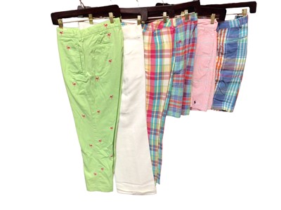 Lot 2058 - Group of women's summer shorts, trousers and two blouses, mostly Ralph Lauren, sizes US 10, 12 etc (17 items)