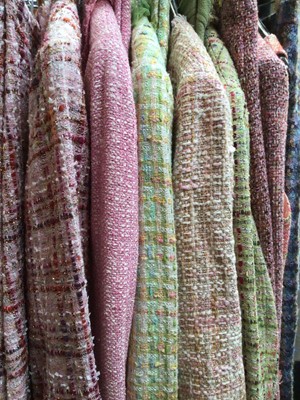 Lot 2074 - Group of colourful tweed clothing including Rickie Freeman for Teri Jon, Neiman Marcus, David Meister etc, sizes US 8, 10, 14