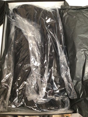 Lot 2089 - Adela King London 'Damasco' black stretch velour over the knee flat heel boots, size 40, brand new in box