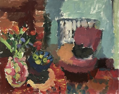 Lot 80 - Annelise Firth (b.1961) oil on board - Still Life, signed verso, 40cm x 50cm, unframed