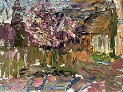 Lot 81 - Annelise Firth (b. 1961) oil on board - Spring Day, signed verso, 30cm x 40cm, unframed