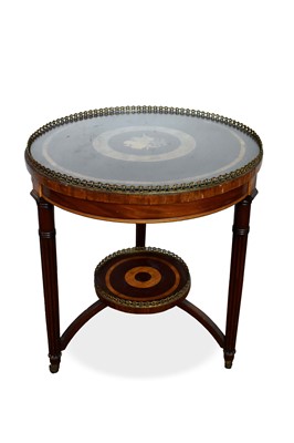 Lot 1301 - 19th century Empire continental mahogany and marquetry inlaid side table