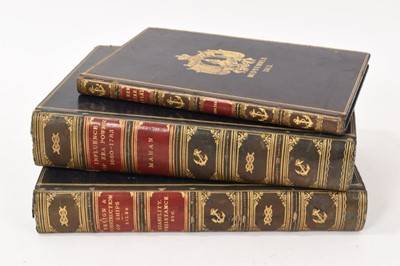 Lot 836 - Three naval sea books, with fine appropriate bindings