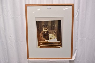Lot 24 - *Harold Riley (1934-2023) signed photograph - 'Brothers', signed and dated '49, 37cm x 32cm, in glazed frame