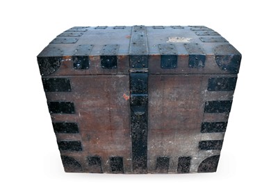 Lot 1307 - 19th century iron bound silver chest