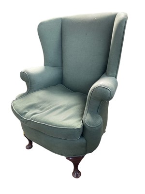 Lot 1381 - Early 20th century wingback armchair