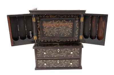 Lot 837 - 19th century Anglo Indian coromandel and ivory inlaid table cabinet