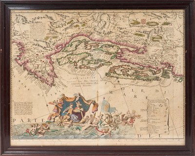 Lot 751 - Vincenzo Coronelli - Ristretto della Dalmazia, late 17th century hand coloured engraved map