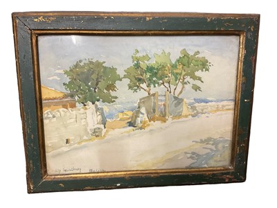 Lot 298 - Lily Giachery (20th century) watercolour - Modica, signed and inscribed, 23 x 33cm, glazed frame