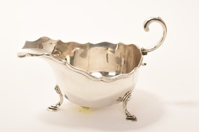 Lot 213 - George V silver sauce boat, (London 1916), maker Horace Woodward & Co. Ltd.