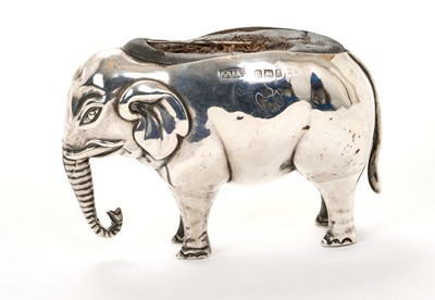 Lot 214 - Edwardian silver novelty pin cushion in the form of an elephant, (Birmingham 1906)