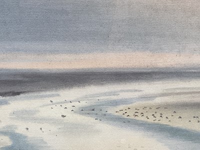 Lot 73 - Roland Vivian Pitchforth, RA, ARWS, 1895-1982. Low tide, watercolour. Signed lower right. Overall including frame 62x79cm.