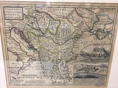 Lot 746 - European maps: including Janssen hand coloured 17th map of Slavonia, Croatia and Bosnia, others