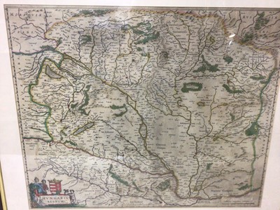Lot 746 - European maps: including Janssen hand coloured 17th map of Slavonia, Croatia and Bosnia, others