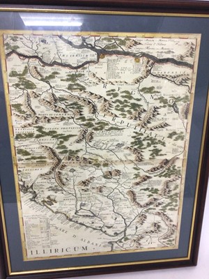 Lot 746 - European maps: including Janssen hand coloured 17th map of Slavonia, Croatia and Bosnia, others