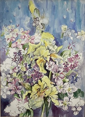 Lot 308 - B. Roberts. Pair of contemporary still life studies of flowers, watercolour on paper. Signed to border. Overall including frames 66x51.5cm.(2)