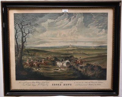 Lot 1000 - After Dean Wolstenholme, set of four 19th century hand coloured engravings - The Essex Hunt, 57cm x 72cm, in glazed hogarth frames