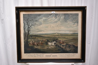 Lot 1000 - After Dean Wolstenholme, set of four 19th century hand coloured engravings - The Essex Hunt, 57cm x 72cm, in glazed hogarth frames