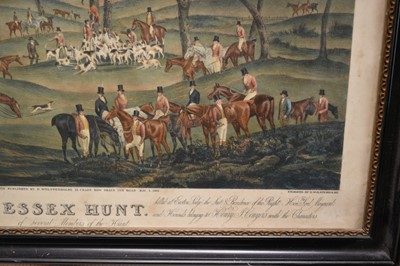 Lot 1000 - After Dean Wolstenholme, set of four 19th century hand coloured engravings - The Essex Hunt, 57cm x 72cm, in glazed hogarth frames