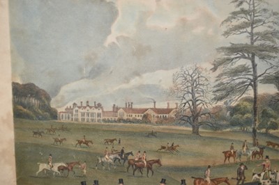Lot 1000 - After Dean Wolstenholme, set of four 19th century hand coloured engravings - The Essex Hunt, 57cm x 72cm, in glazed hogarth frames