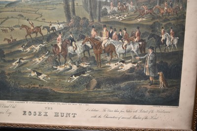 Lot 1000 - After Dean Wolstenholme, set of four 19th century hand coloured engravings - The Essex Hunt, 57cm x 72cm, in glazed hogarth frames
