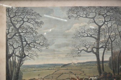 Lot 1000 - After Dean Wolstenholme, set of four 19th century hand coloured engravings - The Essex Hunt, 57cm x 72cm, in glazed hogarth frames