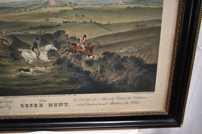 Lot 1000 - After Dean Wolstenholme, set of four 19th century hand coloured engravings - The Essex Hunt, 57cm x 72cm, in glazed hogarth frames