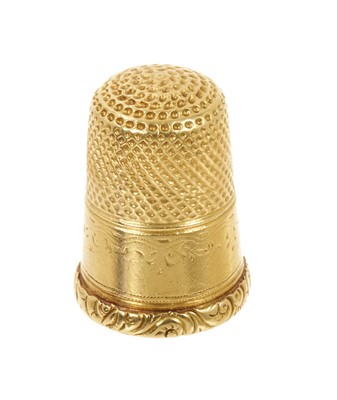 Lot 417 - 19th century yellow metal thimble