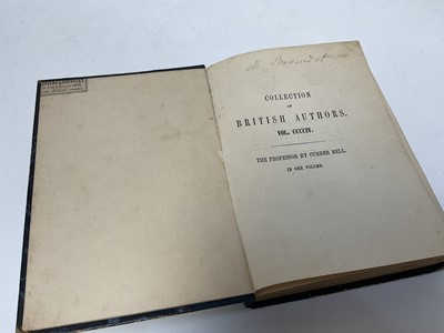 Lot 1703 - Currer Bell (Charlotte Bronte) - The Professor, Tauchnitz 1857 edition, hardback