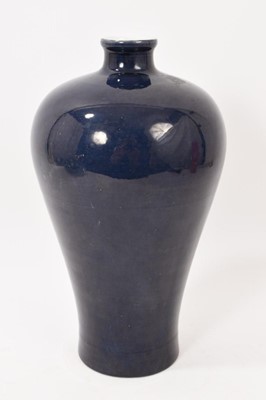 Lot 181 - Chinese monochrome blue porcelain Meiping vase