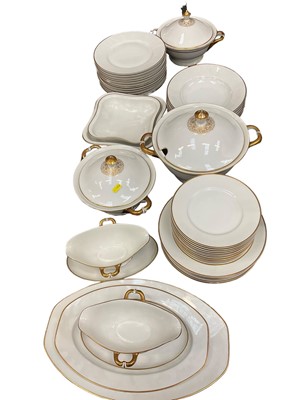 Lot 131 - Service of German white and gold rim tablewares