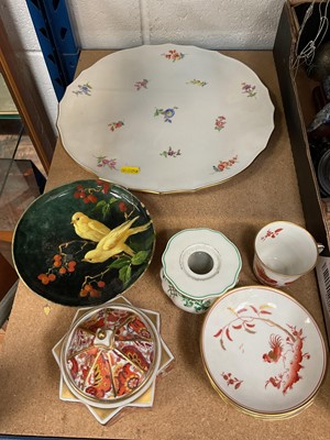 Lot 259 - Large Meissen dish, Herend and other porcelain