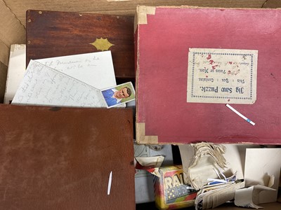 Lot 147 - Collection of ephemera, scientific instrument box and sundries