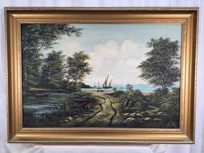 Lot 638 - Kevin Platt (b. 1945) oil on canvas Marine scene and another and a small watercolour marine scene