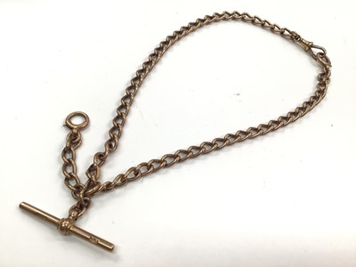 Lot 1004 - 9ct rose gold watch chain