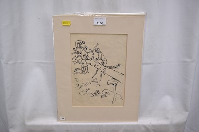 Lot 1172 - Thomas Barclay Hennell (1903-1945) pen and ink drawing - 'Lopping and Topping', an illustration for 'The Countryman at Work', 24cm x 17cm, mounted