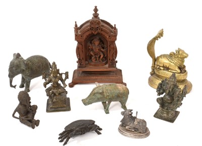 Lot 803 - 19th century Indian/Sri Lankan carved sandalwood idol/shrine depicting Shriva