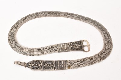 Lot 764 - 19th century Indian silver/white metal belt