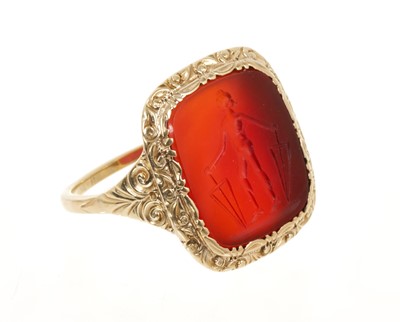 Lot 409 - Antique intaglio ring in gold mount