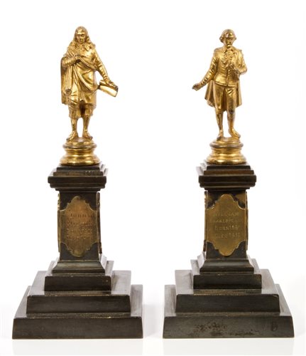 Lot 609 - Pair of 19th century gilt bronze figures of...