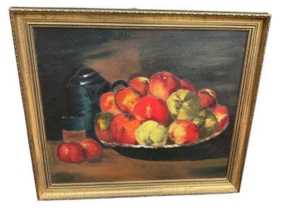 Lot 140 - After Gustav Courbet (1819-1877) oil on canvas - still life of apples